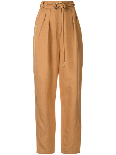 Acler High Waisted Tapered Trousers In Brown