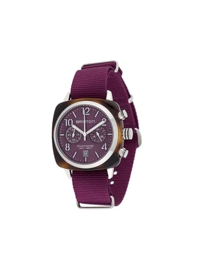 Briston Watches Clubmaster Classic Chrono 40mm In Purple