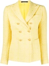 Tagliatore Tweed Check Jacket In Yellow