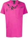 Stone Island Shadow Project Printed Crew-neck T-shirt In Pink