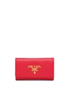 Prada Saffiano Leather Keychain In Red