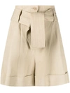 P.a.r.o.s.h High-rise Tied-waist Shorts In Beige