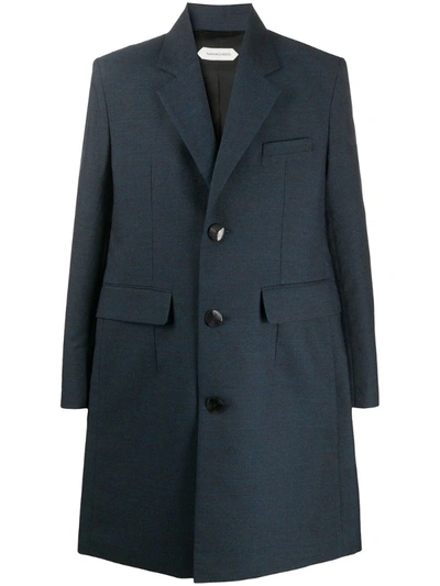 Namacheko Rear Straps Single Breasted Coat In Blue