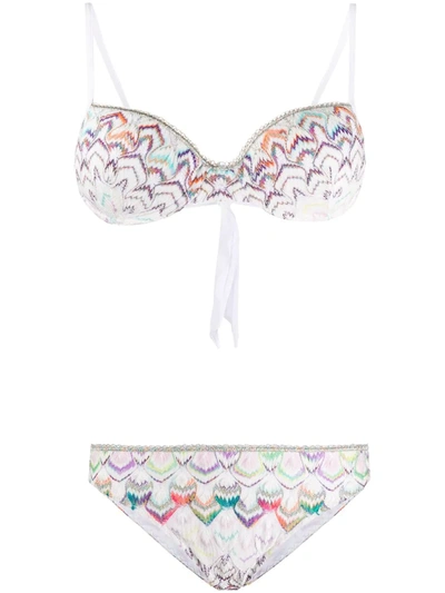 Missoni Metallic Threaded Bikini In White