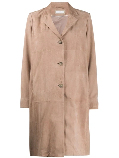 Peserico Single-breasted Midi Coat In Neutrals