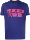 Dsquared2 Printed Slogan T-shirt In Blue