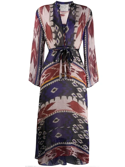 Forte Forte Abstract Print Tie Dress In Red