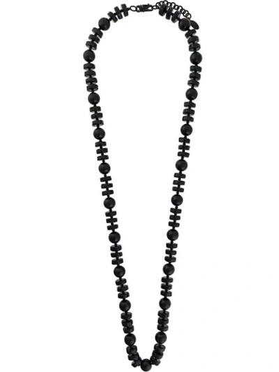 Dsquared2 Long Beaded Necklace In Black
