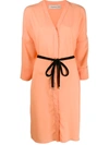 Blanca Vita Adele Tie-waist Shirt Dress In Orange