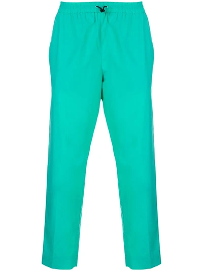 Kenzo Tapered Cropped Trousers In Green