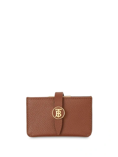 Burberry Tb Plaque Cardholder In Brown