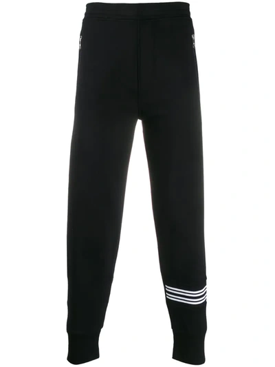 Neil Barrett Contrasting Stripe Detail Track Trousers In Black