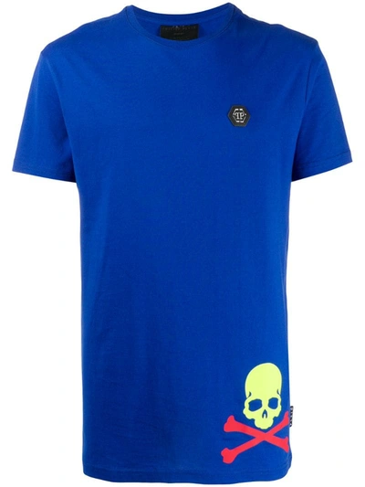 Philipp Plein Skull Print T-shirt In Blue
