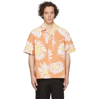 Jacquemus Jean Floral-print Cotton-poplin Shirt In Orange Flowers