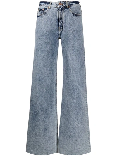 Filles À Papa Cotton Denim Jeans W/ Heart Patch In Blue