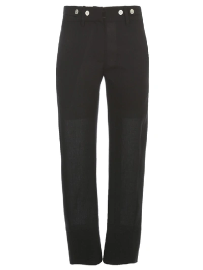 Ann Demeulemeester Pants Wool And Cotton W/voille In Black