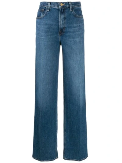 J Brand Monday Faded High-rise Wide-leg Jeans In Denim