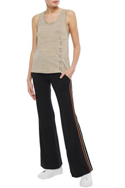 Koral Haze Daze Metallic-trimmed Tencel-blend Stretch-jersey Track Pants In Black