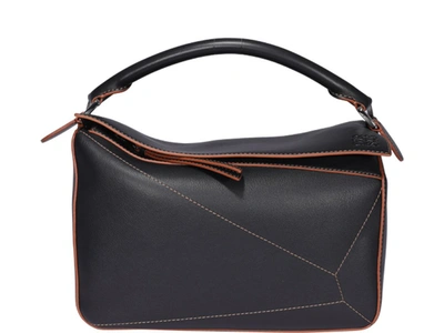 Loewe Black Puzzle Medium Leather Shoulder Bag