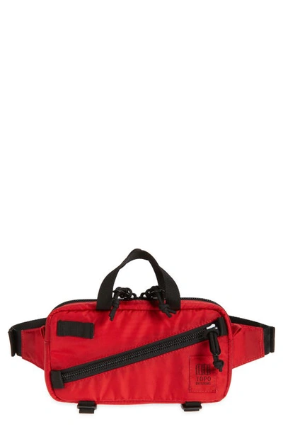 Topo Designs Mini Quick Pack Belt Bag In Red/red