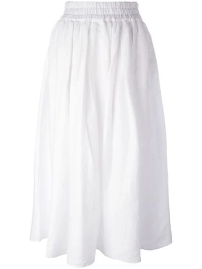 Aspesi Long Elastic Waist Skirt In White