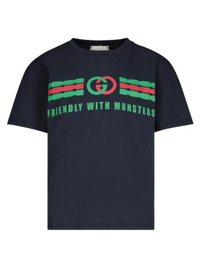 Gucci Kids T-shirt For Boys In Black