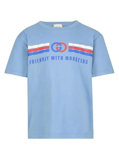 Gucci Kids T-shirt For Boys In Blue