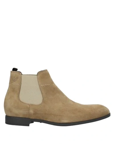 Emporio Armani Ankle Boots In Beige