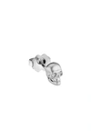 Maria Tash Matte Skull Stud Earring With White Diamonds In White Gold/ Diamond