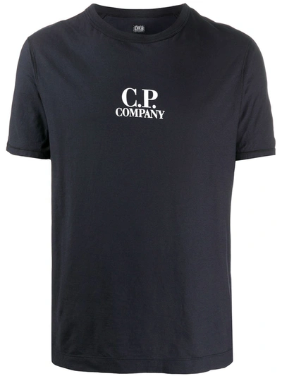 C.p. Company Logo Print Cotton T-shirt In Blue