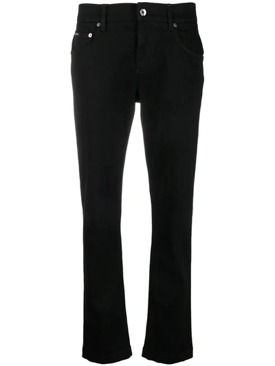 Dolce & Gabbana Low-rise Slim Jeans In Black