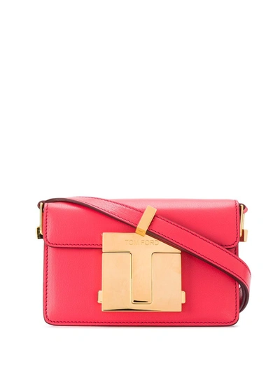 Tom Ford Small T Clasp Shoulder Bag In Red