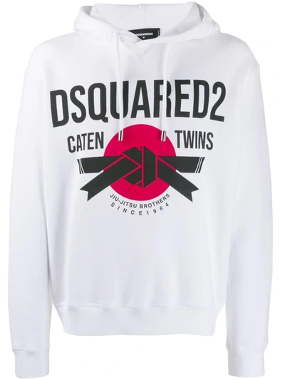 Dsquared2 Logo Hooded Sweatshirt In White
