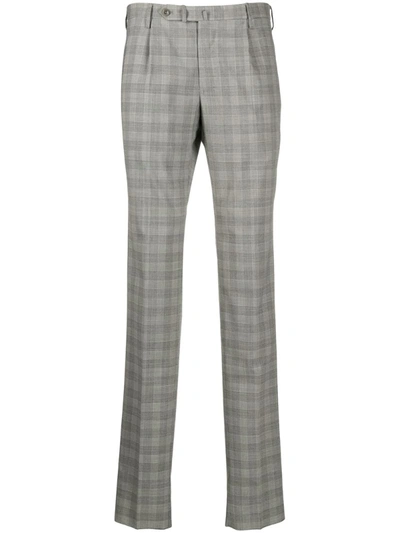 Incotex Slim-fit Check Pattern Trousers In Grey
