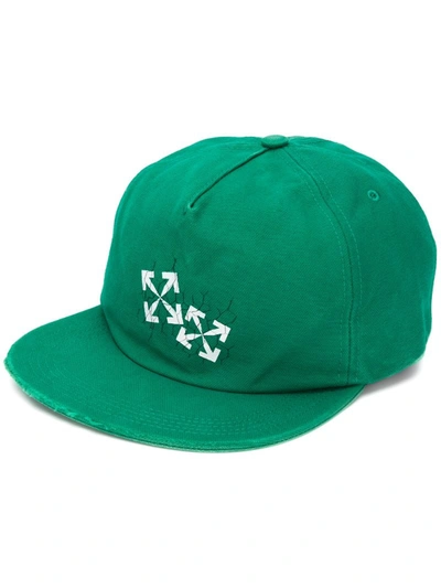 Off-white Arrow Logo Baseball Hat In Green
