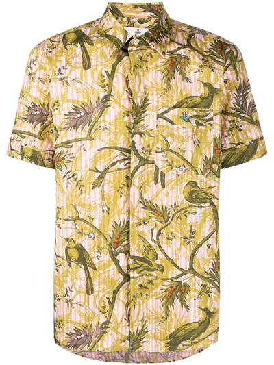 Vivienne Westwood Birds And Berries Short Sleeve Shirt In Green
