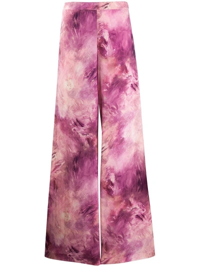 Moschino Tie-dye Palazzo Trousers In Pink