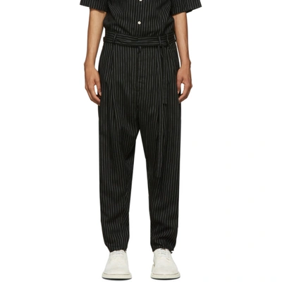 Bed J.w. Ford Black Two Tuck Striped Trousers