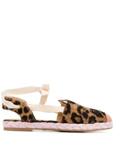 Charlotte Olympia Kitty Leopard-print Espadrilles In Brown