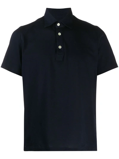 Finamore 1925 Napoli Short-sleeve Polo Shirt In Blue