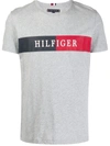 Tommy Hilfiger Colour-block Logo T-shirt In Grey