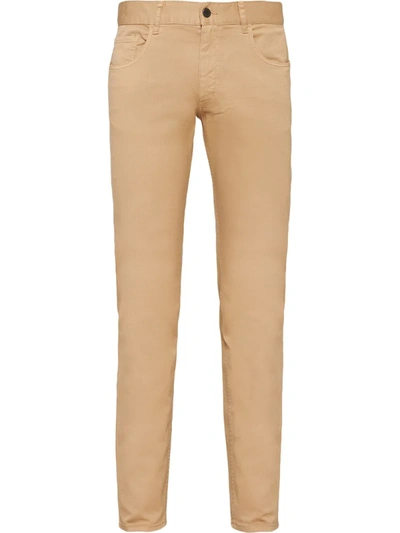 Prada Slim-fit Tapered Trousers In Neutrals