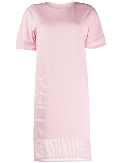 Kenzo Logo Print Shirt Dress In Pink
