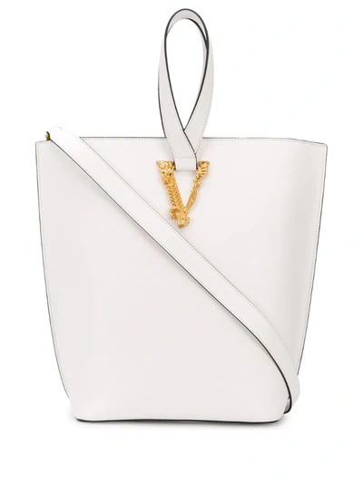 Versace Virtus Tote Bag In White