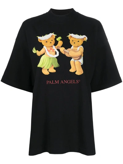 Palm Angels Dancing Bears T-shirt In Black