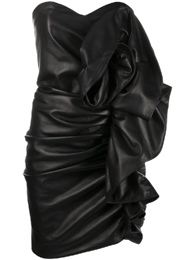 Alexandre Vauthier Draped Strapless Dress In Black