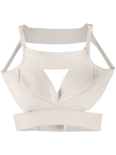 Rick Owens Structured Cut-out Tank Top In Neutrals