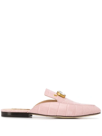 Polly Plume Carol Jewel Flat Mules In Pink