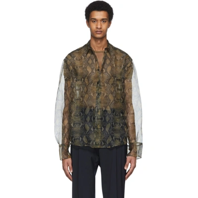 Cmmn Swdn Beige & Black Snake Bas Long Sleeve Shirt In Snake Org