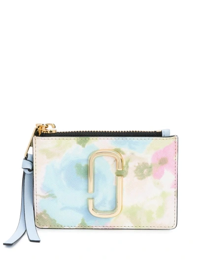 Marc Jacobs The Snapshot Watercolor Top Zip Multi Wallet In White